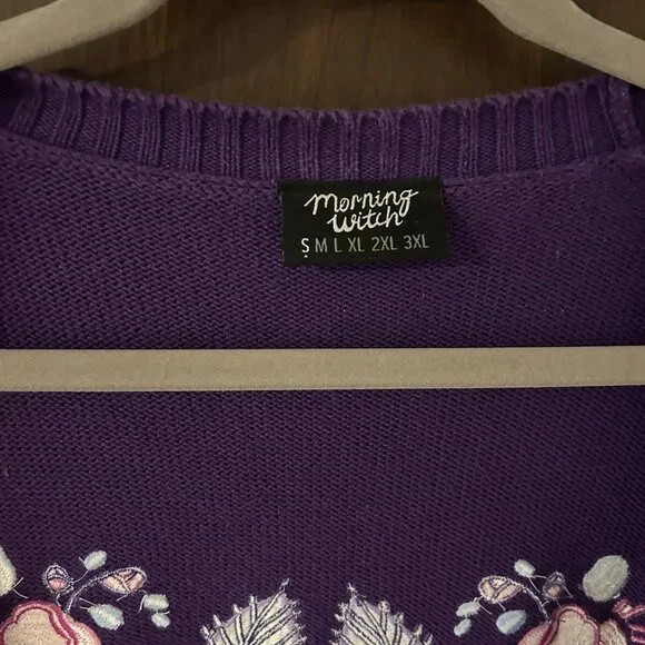Morningwitch Twilight Moth Knit Cardigan Morning Witch Small 100% Cotton - Picture 5 of 7